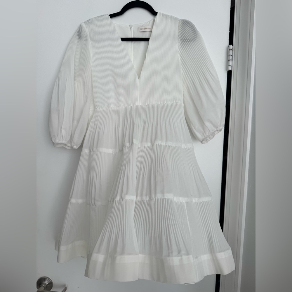 Zimmermann White Long Sleeve Dress